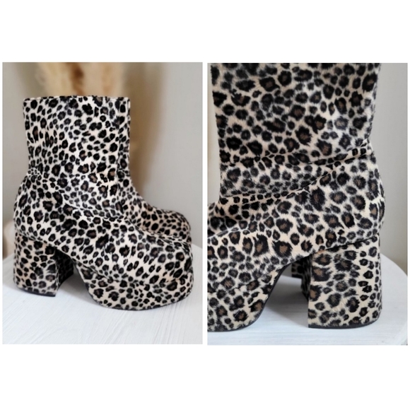 TRANSIT Shoes - TRANSIT leopard print platform booties 90s. Vintage.